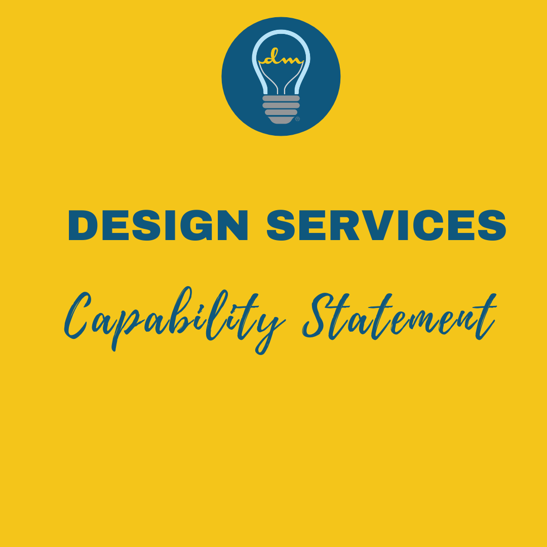 The Diversity Masterminds logo with the text Design Services: Capability Statement
