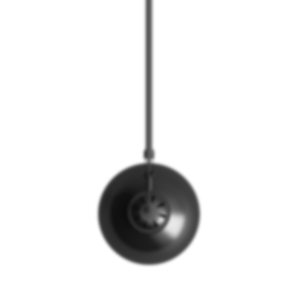 Aerial view of a black desk lamp.